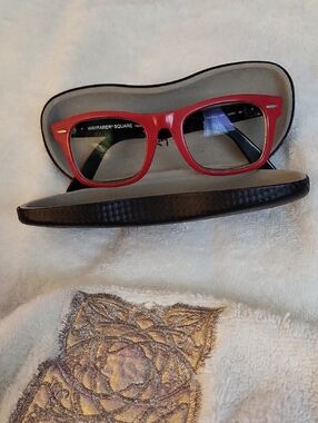 Vintage RAY-BAN Red &black MATTE Wayfarer Square Eyeglasses Frames Only